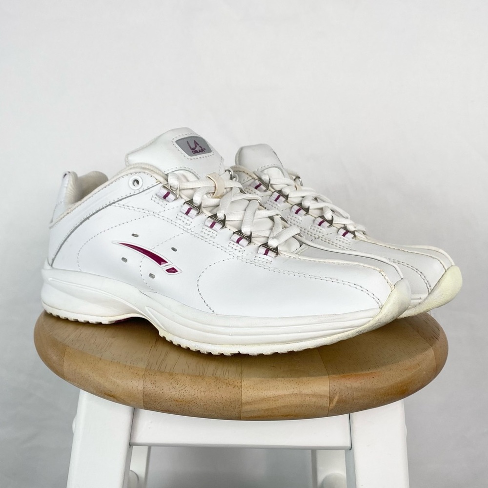 LA Gear 2009 Lace Up Sneakers Leather Upper White Size 7 Shoes